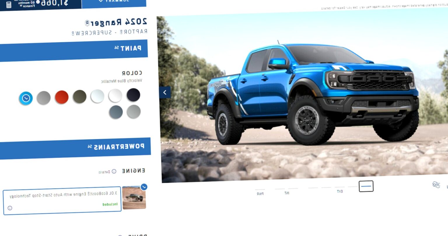 2024 Ford Ranger Configurator Launched As MidSize Truck Battle Heats